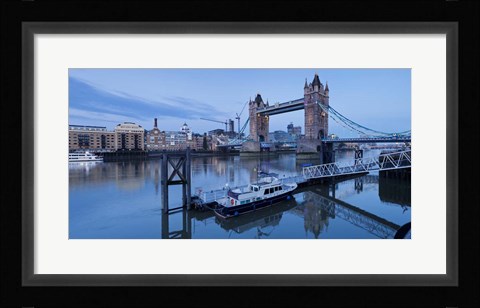 Framed St. Katharine Pier and Tower Bridge, Thames River, London, England Print