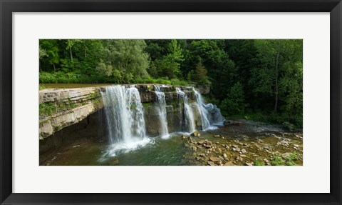 Framed Ludlowville Falls on Salmon Creek, Finger Lakes, New York State Print