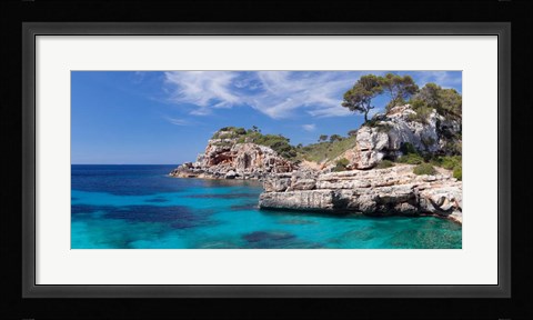 Framed Cala S'Almunia bay, Santanyi, Majorca, Balearic Islands, Spain Print