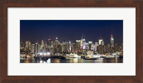 Framed Hudson River at Dusk, Manhattan, New York City Print