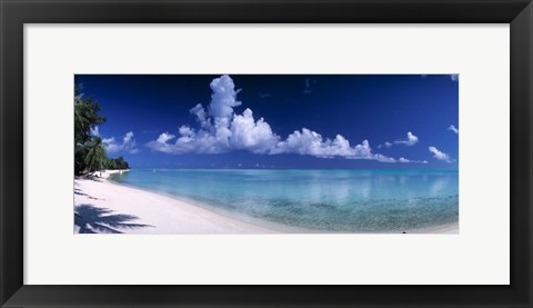 Framed Matira Beach, Bora Bora Polynesia Print