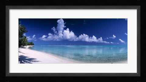Framed Matira Beach, Bora Bora Polynesia Print