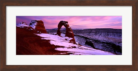 Framed Arches National Park with Snow, Utah Print