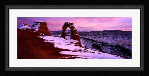Framed Arches National Park with Snow, Utah Print