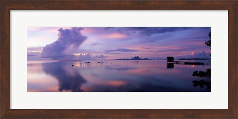 Framed Hut in the Sea, Bora Bora, French Polynesia Print