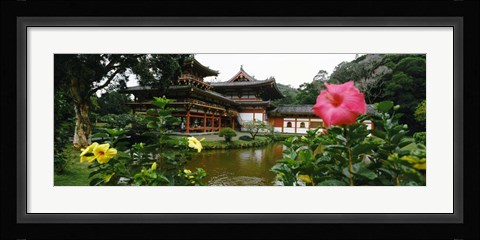 Framed Buddhist Temple, Byodo-in Temple, Koolau Range, Oahu, Hawaii Print