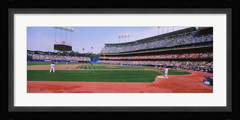 Framed Dodgers vs. Yankees, Dodger Stadium, California Print