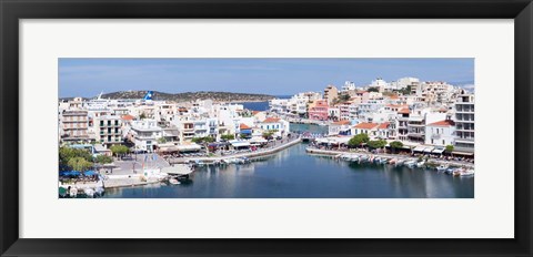 Framed Voulismeni Lake, Agios Nikolaos, Lasithi, Crete, Greece Print