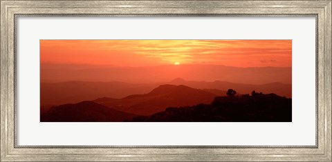 Framed Mountain Range at Sunrise, Tuscany, Italy Print