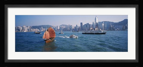 Framed Waterfront Buildings, Kowloon, Hong Kong, China Print