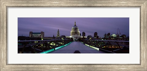 Framed St. Paul&#39;s Cathedral, London Millennium Footbridge, England Print