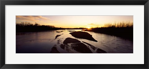 Framed Platte River at Sunset, Nebraska Print
