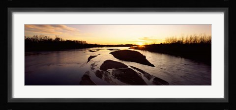 Framed Platte River at Sunset, Nebraska Print