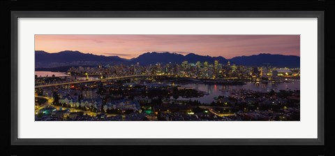Framed Vancouver at Dusk, British Columbia, Canada Print