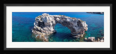 Framed Es Pontas Natural Arch Balearic Islands, Spain Print