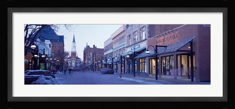 Framed Church Street in Burlington, Vermont Print