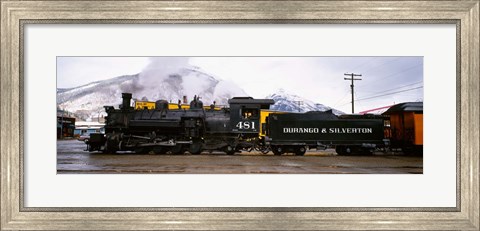 Framed Steam Train, Durango and Silverton Narrow Gauge Railroad, Colorado Print