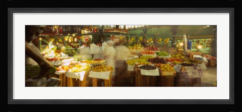 Framed Fruits And Vegetables Market Stall, Santiago, Chile Print