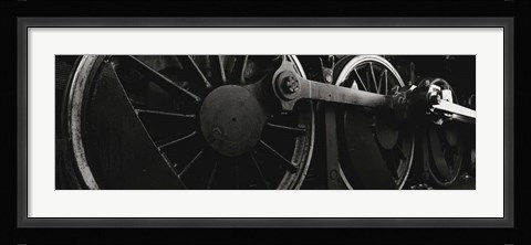 Framed Steam Locomotive Wheels Print