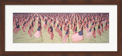 Framed 9/11 Tribute Flags, Pepperdine University, Malibu, California Print