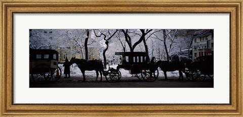 Framed Horse Drawn Carriages, Chicago, Illinois Print