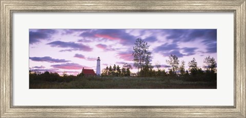 Framed Tawas Point Lighthouse, Lake Huron, Michigan Print