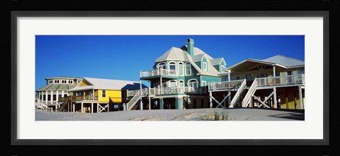 Framed Beach Front Houses, Gulf Shores, Baldwin County, Alabama Print