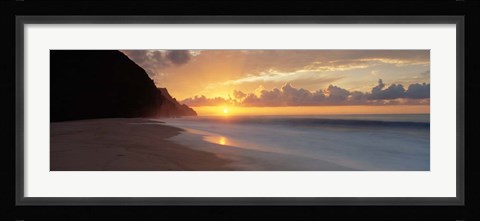 Framed Kalalau Beach Sunset, Hawaii Print