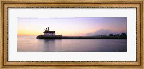 Framed Lighthouse At The Waterfront, Duluth, Minnesota Print