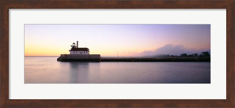 Framed Lighthouse At The Waterfront, Duluth, Minnesota Print