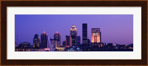 Framed Night Skyline Louisville KY Print