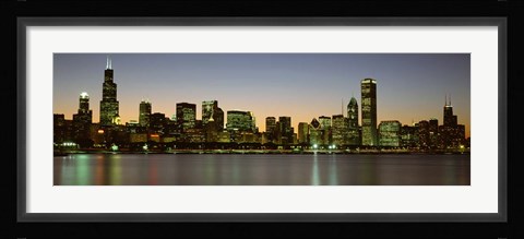 Framed Chicago Skyline at Dusk, IL Print