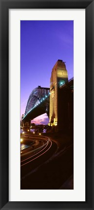 Framed Australia, Sydney, Harbor Bridge (vertical) Print