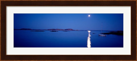 Framed Full Moon in Bohuslan, Sweden Print