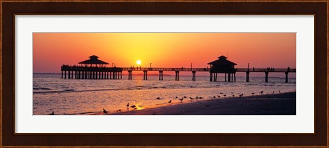 Framed Sunset at Fort Myers Beach, FL Print