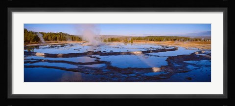 Framed Great Fountain Geyser, Yellowstone National Park, Wyoming Print