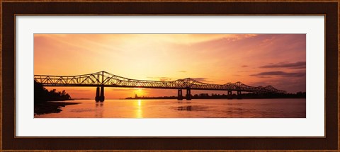 Framed Bridge At Sunset, Mississippi Print