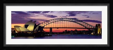 Framed Sydney Harbor Bridge At Sunset,  Australia Print