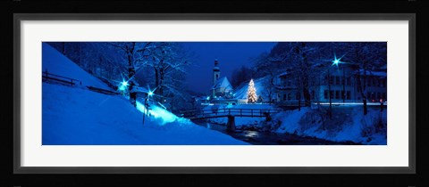 Framed Christmas in Ramsau, Germany Print