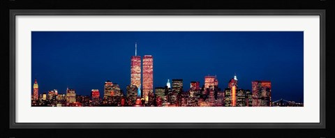 Framed New York City Skyline with World Trade Center Print