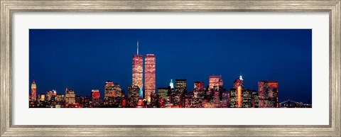 Framed New York City Skyline with World Trade Center Print