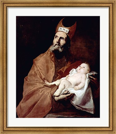 Framed Saint Simeon with the Christ child Print