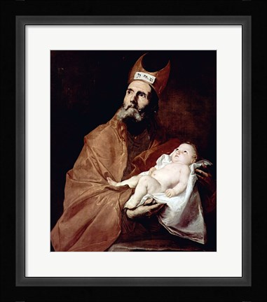 Framed Saint Simeon with the Christ child Print