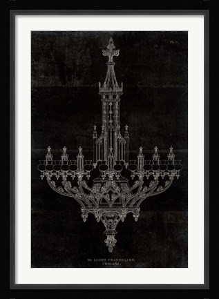 Framed Ornamental Metal Work Chandelier Print
