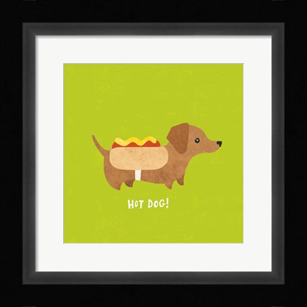 Framed Good Dogs Dachshund Bright Print