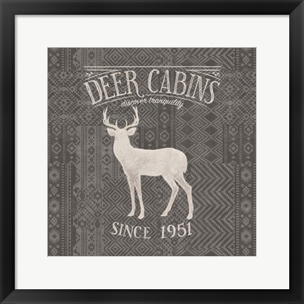 Framed Soft Lodge III Dark Print