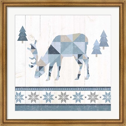 Framed Nordic Geo Lodge Deer II Print