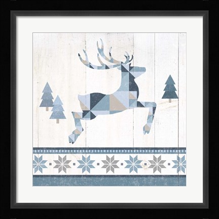 Framed Nordic Geo Lodge Deer III Print