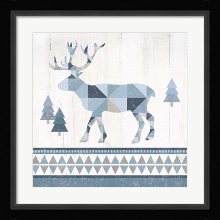 Framed Nordic Geo Lodge Deer IV Print