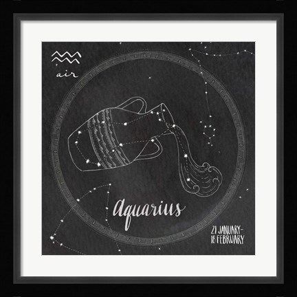 Framed Night Sky Aquarius Print